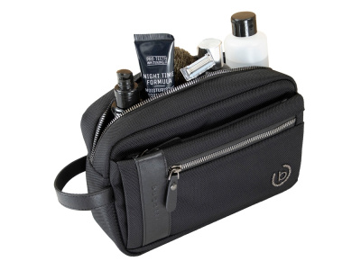 Несессер мужской BUGATTI НЕРО | NERO, чёрный, нейлон 1680D/кожа, 24х7,5х16 см