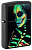 Зажигалка ZIPPO Skeleton Design с покрытием Black Light, латунь/сталь, черная, матовая, 38x13x57 мм