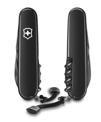 Нож перочинный VICTORINOX Spartan Onyx Black, 91 мм, 12 функций, чёрный, со шнурком в комплекте