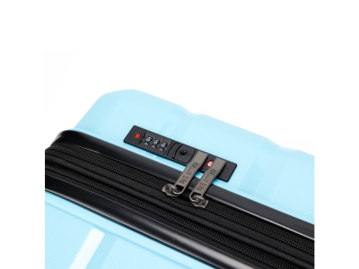 Чемодан TORBER В Отпуск, бирюзовый, полипропилен, 33 х 22 х 53 см, 35 л , размер S