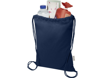 Oregon Blend сумка на шнурке из переработанного материала сертифицированного согласно GRS, плотностью 140 г/м², объемом 5 л - Темно-синий