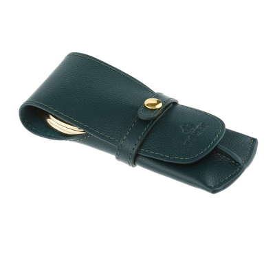 Маникюрный набор DEWAL, 4пр. Футляр: натуральная кожа, цвет зеленый