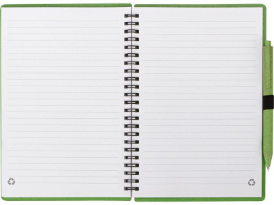 Блокнот А5 Toledo M, зеленый + ручка шариковая Pianta из пшеничной соломы, зеленый , размер A5