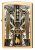 Зажигалка ZIPPO Art Deco Flame с покрытием High Polish Brass, латунь/сталь, золотистая, 38x13x57мм