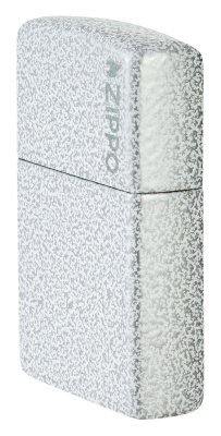 Зажигалка ZIPPO Logo с покрытием Glacier, латунь/сталь, белая, матовая, 38x13x57 мм