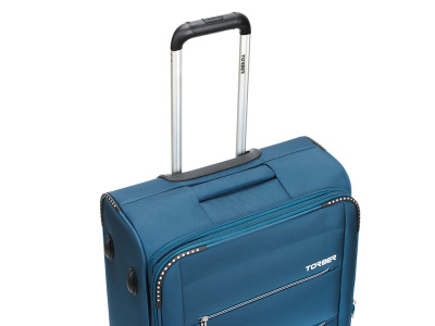 Чемодан TORBER ВИВИ, синий, полиэстер, 44 х 25 х 67 см, 63 л , размер M