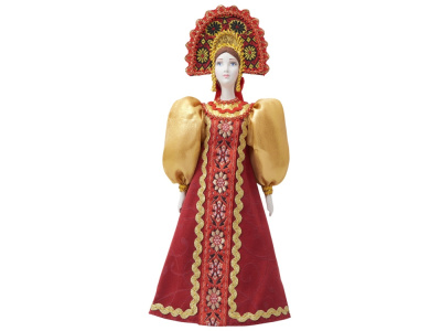 Подарочный набор: кукла фарфоровая, крем-мед, красный