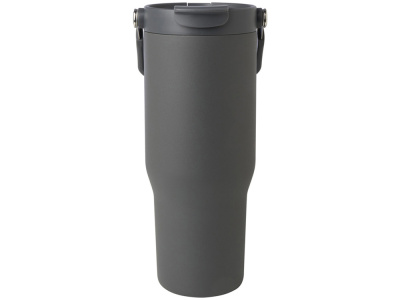 Термостакан Bronx/Бронкс объемом 900 мл из меди и переработанной нержавеющей стали, сертифицированной по стандарту RCS, с вакуумной изоляцией и крышкой с двойной функцией - Серый