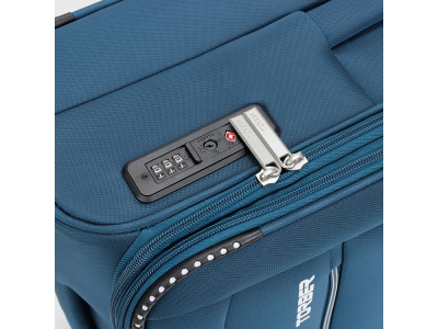 Чемодан TORBER ВИВИ, синий, полиэстер, 44 х 25 х 67 см, 63 л , размер M