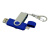 Флешка с  поворотным механизмом, c дополнительным разъемом Micro USB, 16 Гб, синий , размер 16Gb