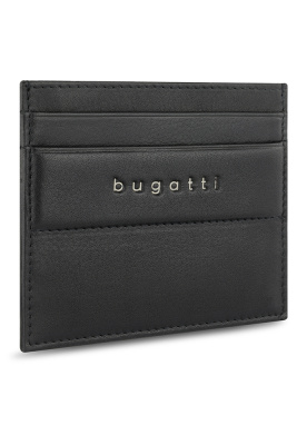 Портмоне для кредитных карт BUGATTI НОМ | NOME, с защитой данных RFID, черное, натуральная воловья кожа, 10,2х0,3х8,2 см