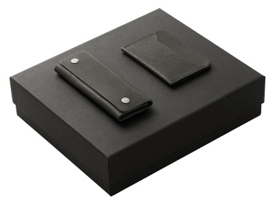 Подарочный набор Long River: картхолдер, ключница (без лого Long River), черная коробка , размер Без лого