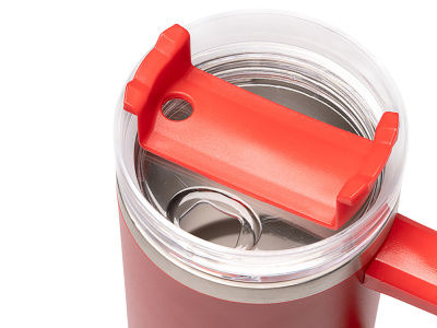 Термокружка Крэнстон с двойными стенками из переработанной нержавеющей стали, красный