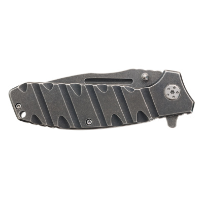 Нож складной Stinger, 90 мм, (тёмно-серый), материал рукояти: нержавеющая сталь (тёмно-серый)