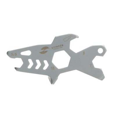 Мини-мультитул карманный Stinger, 60 x 31 мм, 5 функций, акула, нержавеющая сталь, серебристый, в блистере