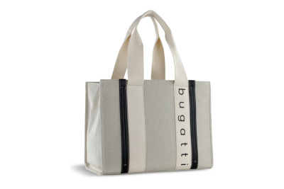 Сумка-шопер женская BUGATTI АМБРА | AMBRA, бежево-черный цвет, хлопок/полиэстер, 36,5х19х27 см