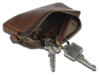 Ключница Mano "Don Leon", натуральная кожа в коричневом цвете, 12 х 7 см