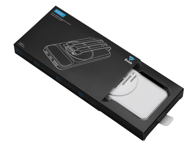 Магнитный беспроводной внешний аккумулятор со встроенными кабелями Мэни,быстаря зарядка, 10000 мАч, белый