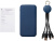 Набор из внешнего акуумулятора и универсального кабеля с подсветкой лого Reserve LED, 10000mAh, темно-синий