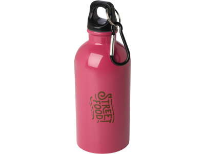 Одностенная бутылка для воды с карабином Oregon, изготовленная из нержавеющей стали, сертифицированной по стандарту RCS, объемом 400 мл - Фуксия , размер 400 мл