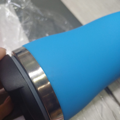 Термокружка Mony Steel 350 мл, soft touch, голубой (Р)