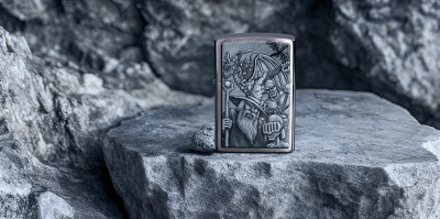 Зажигалка ZIPPO Mystical Beings Design с покрытием Brushed Chrome, латунь/сталь, серебристая, 38x13x57 мм