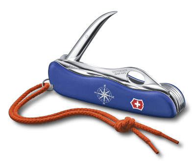 Нож перочинный VICTORINOX Skipper Pro, 111 мм, 12 функций, с фиксатором лезвия, со шнурком, синий