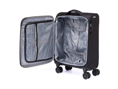 Чемодан TORBER БРОСНО, чёрный, нейлон 600D, 36,5 х 20 х 54 см, 32 л , размер S