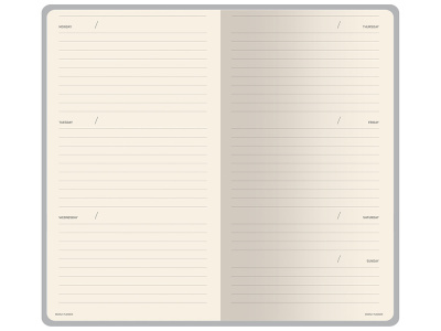 Еженедельник недатированный А6 Morandi. Пыльная роза с нашивкой, пыльно-розовый