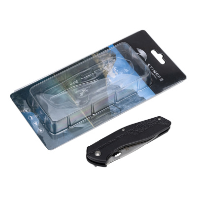 Нож складной Stinger, 95 мм (серебристый), материал рукояти: алюминий (чёрный)