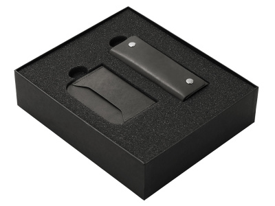 Подарочный набор Long River: картхолдер, ключница (без лого Long River), черная коробка , размер Без лого