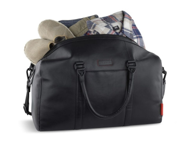 Сумка дорожная BUGATTI КЛАРК | CLARK, чёрная, воловья кожа/полиэстер, 45х20х27,5 см, 24 л