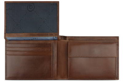 Портмоне BUGATTI АРИСТОКРАТ | NOBILE, с защитой данных RFID, коричневое, воловья кожа/полиэстер, 12х2х9,5 см