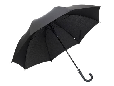 Зонт трость мужской TORBER, полуавтомат, черный, каркас файбергласс, эпонж, пластиковая ручка, диаметр 120 см