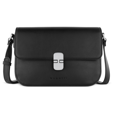 Сумка женская BUGATTI НЕЛА | NELA, черная, полиуретан, 25х9х17,5 см
