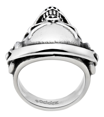 Кольцо ZIPPO, серебристое, в форме черепа, нержавеющая сталь, диаметр 20,4 мм