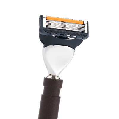 Бритвенный набор IL Ceppo: станок, помазок, подставка, чаша, алюминий/никелированная латунь, FUSION, натуральный ворс барсука BEST BADGER