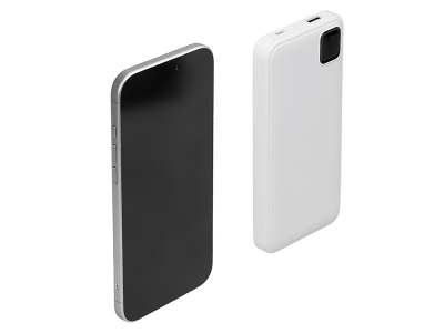 Внешний аккумулятор со встроенными кабелями Фрэйм, 10000мач, белый