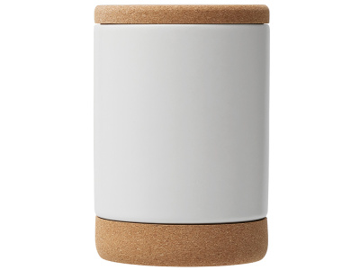 Кружка 450 мл с пробковым дном с крышкой Корк & Бон, белый