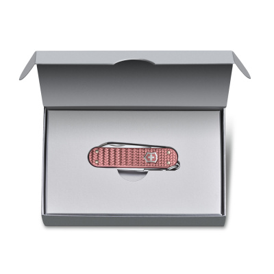 Нож-брелок VICTORINOX Classic SD Precious Alox "Gentle Rose", 58 мм, 5 функций, розовый