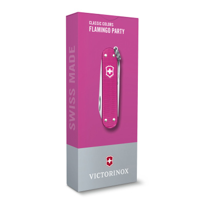 Нож-брелок VICTORINOX Classic SD Alox Colors "Flamingo Party", 58 мм, 5 функций, лиловый