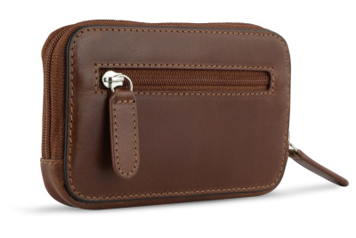 Ключница BUGATTI АРИСТОКРАТ | NOBILE, коричневое, воловья кожа/полиэстер, 11,5х1,5х7 см