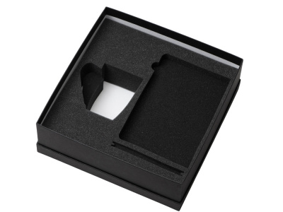 Подарочный набор с блокнотом С1, металлической ручкой и кружкой, черный , размер гибкая обложка