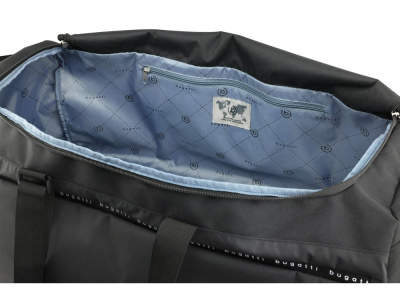 Сумка дорожная BUGATTI БЛАНК ОБЛЕГЧЕННАЯ | BLANC DELIGHT, чёрная, нейлон RPET600D/тарпаулин/полиэстер, 67х32х29 см, 55 л