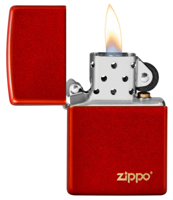 Зажигалка ZIPPO Classic с покрытием Metallic Red, латунь/сталь, красная, матовая, 38x13x57 мм