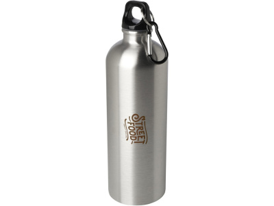 Одностенная бутылка для воды с карабином Oregon, изготовленная из нержавеющей стали, сертифицированной по стандарту RCS, объемом 750 мл - Серебряный , размер 750 мл