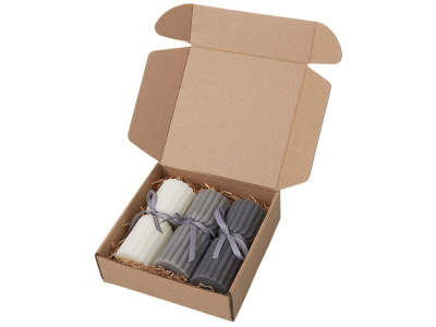 Набор свечей с гранями Vela, темно-серый, белый