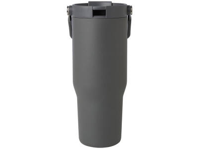 Термостакан Bronx/Бронкс объемом 900 мл из меди и переработанной нержавеющей стали, сертифицированной по стандарту RCS, с вакуумной изоляцией и крышкой с двойной функцией - Серый