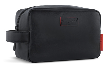 Несессер дорожный BUGATTI КЛАРК | CLARK, чёрный, воловья кожа/полиэстер, 20х10х13 см, 2,5 л