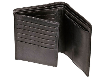 Портмоне BUGATTI АТЛАНТА | ATLANTA, чёрное, натуральная воловья кожа, 10,5х2х12,5 см